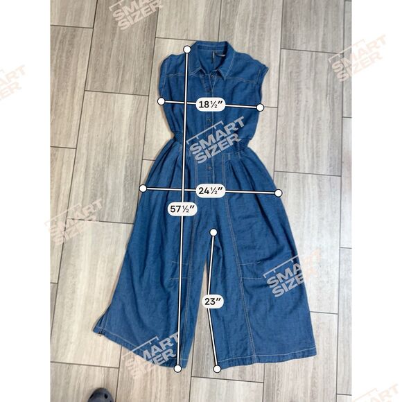 Anthropologie Parachute Jumpsuit Denim Blue Size XL - Picture 3 of 10